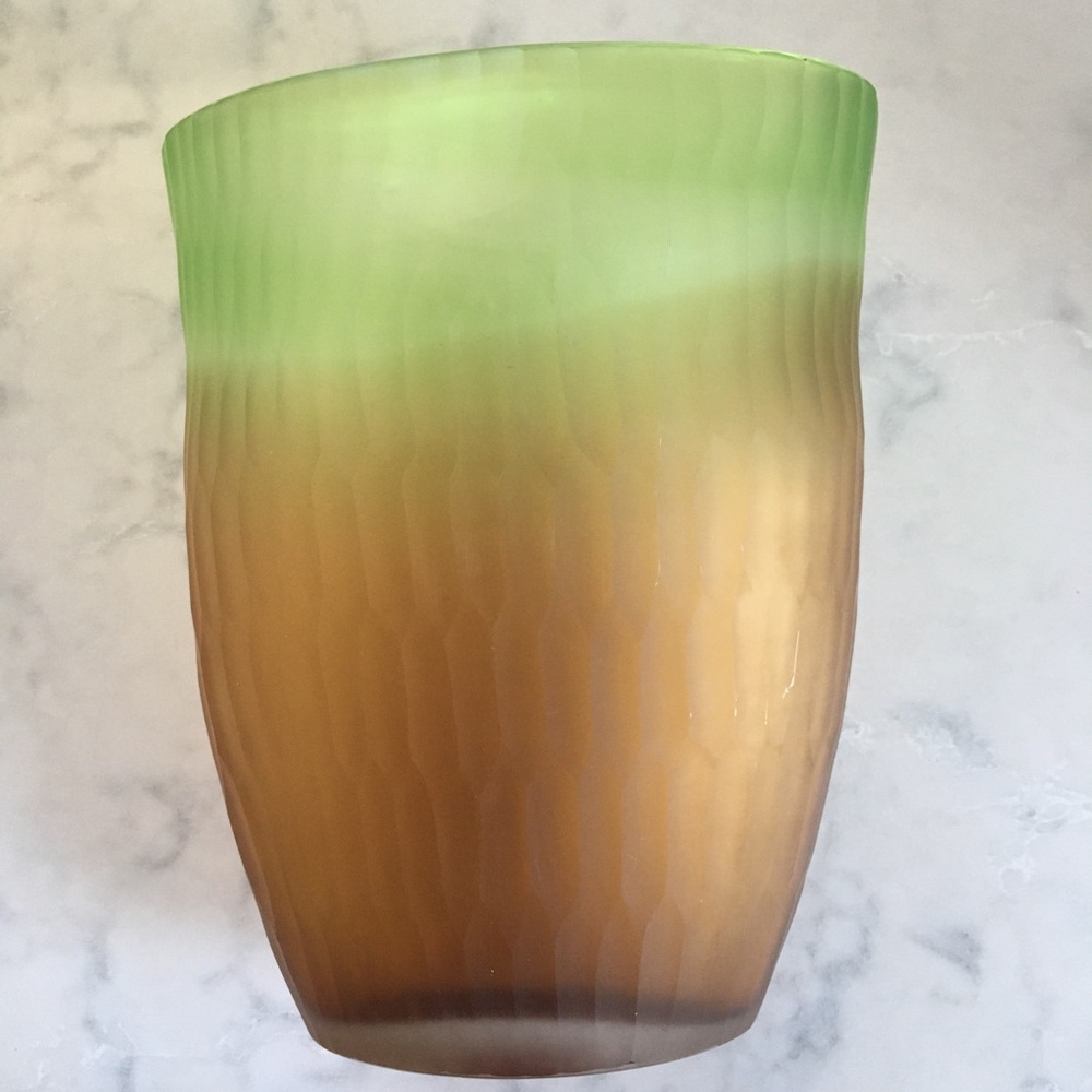 Frosted oval ombré vase. Great condition.